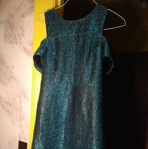Blue Glittered Mini Dress From Topshop, Size 8